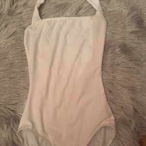 NWT White Adult Large Halter neck Capezio leotard